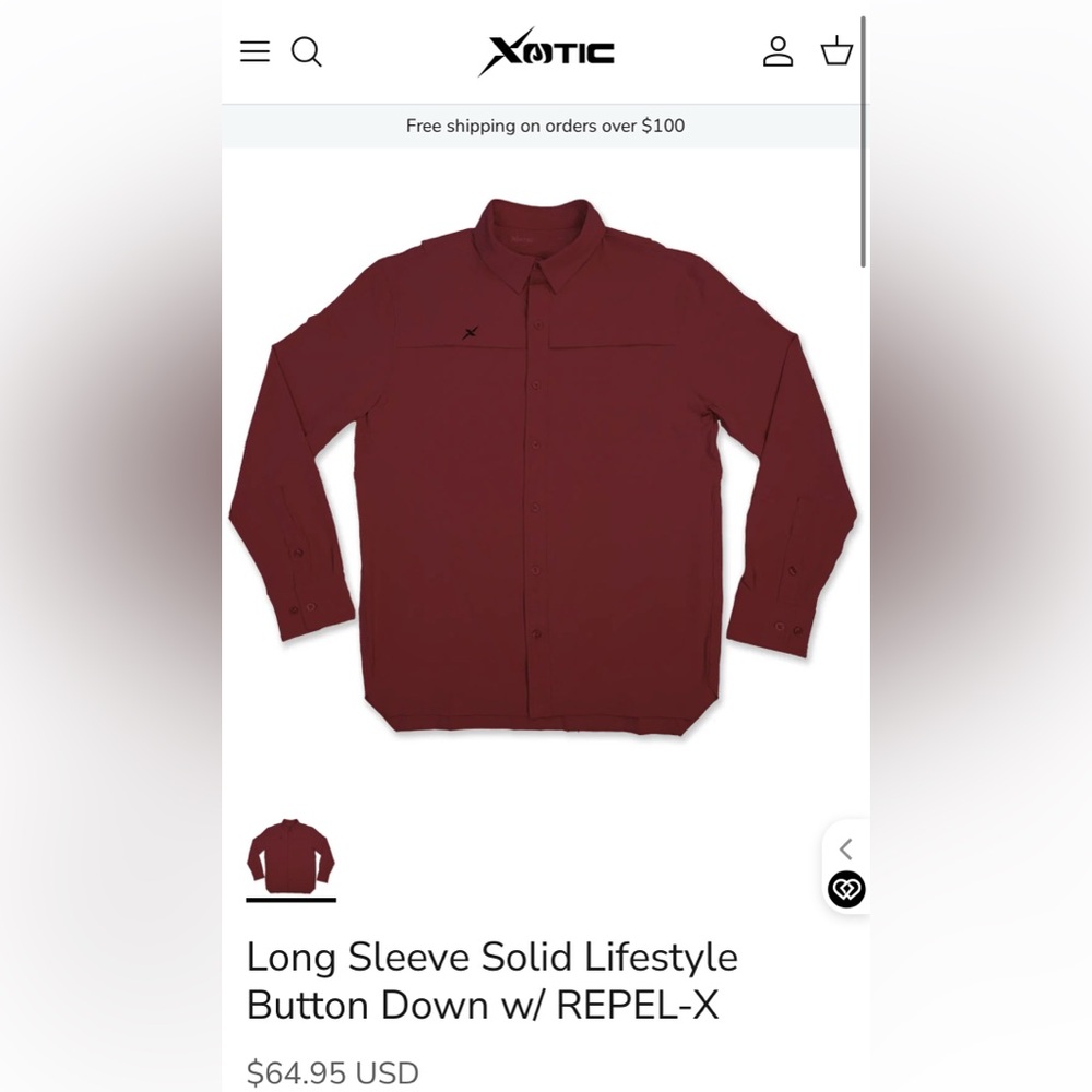 Men's Maroon Button Down Shirt